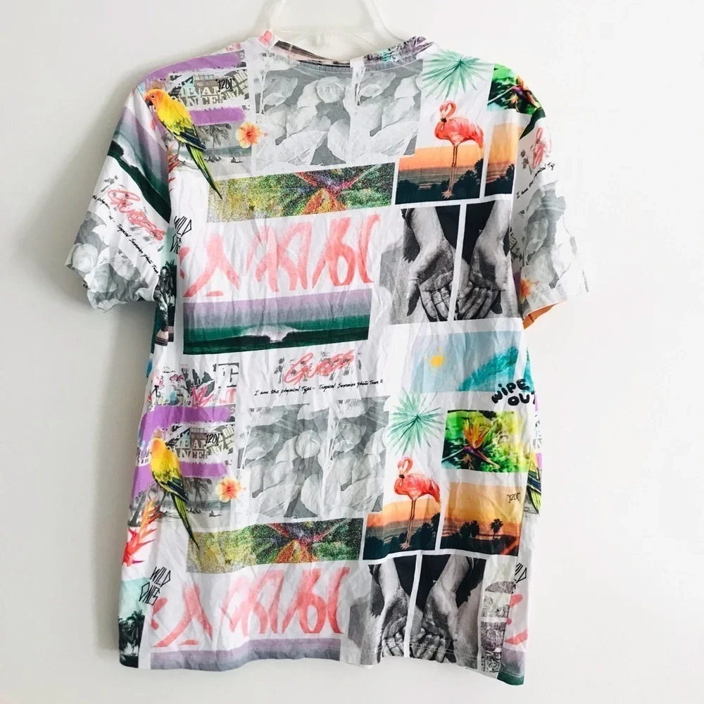 Guess | Short Sleeves Postcard Tee Mens Size M Organic Cotton Crewneck Pullover - Picture 7 of 14